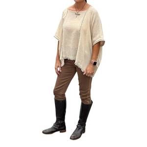 NEW NAMSAR short sleeve linen top in natural